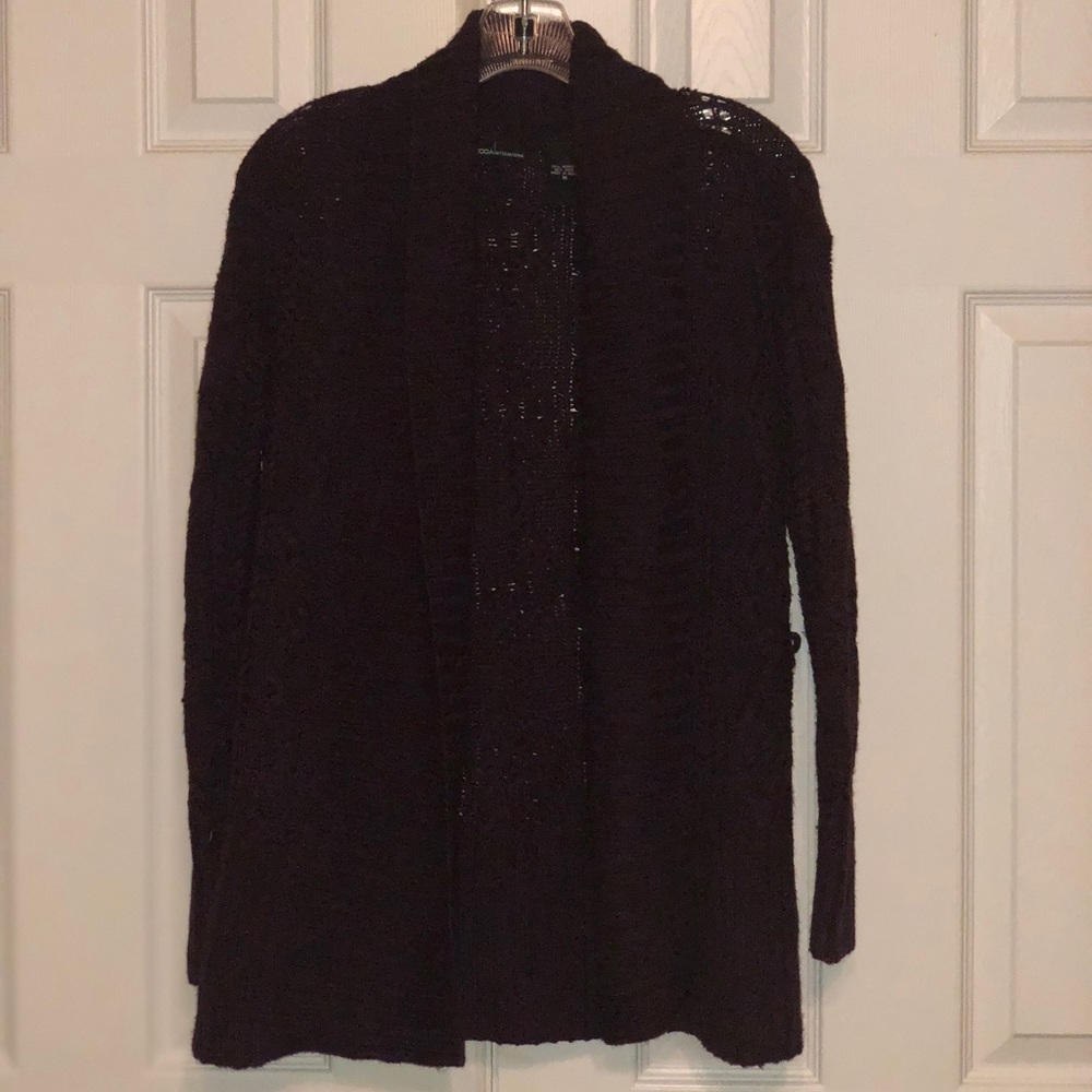 Plum Sweater Open Cardigan